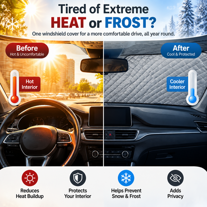 🚗 Magnetic Windshield Cover – All-Season Sun, Snow & Frost Protector for Cars, SUVs & Trucks (offer)