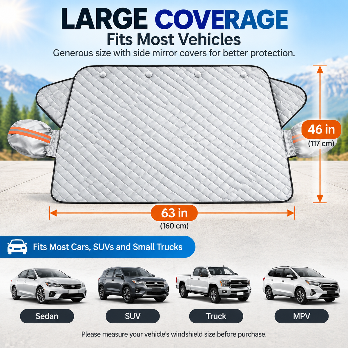 🚗 Magnetic Windshield Cover – All-Season Sun, Snow & Frost Protector for Cars, SUVs & Trucks (offer)