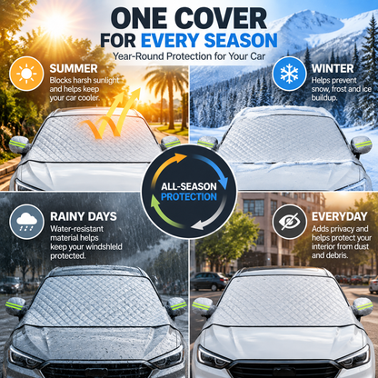 🚗 Magnetic Windshield Cover – All-Season Sun, Snow & Frost Protector for Cars, SUVs & Trucks (offer)
