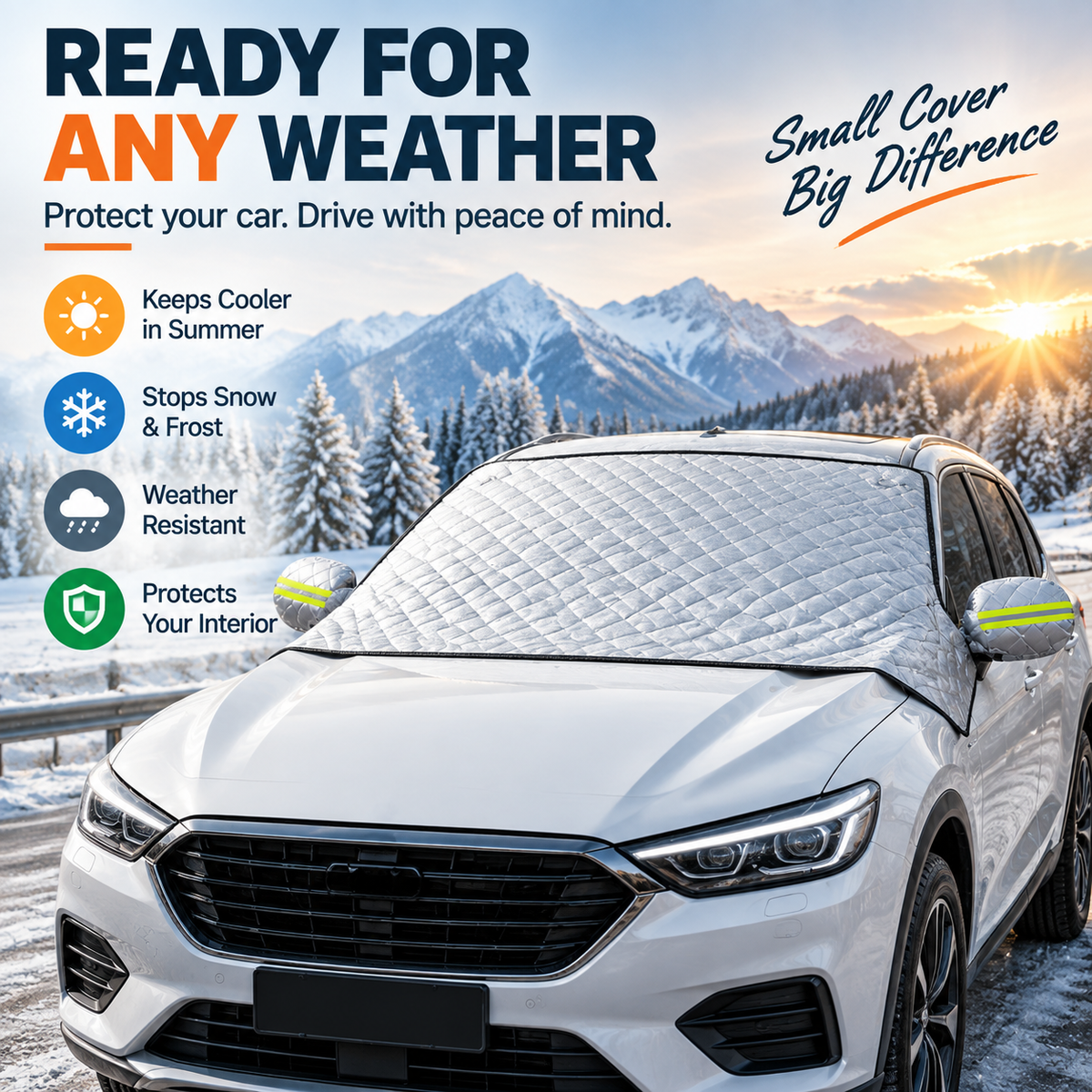 🚗 Magnetic Windshield Cover – All-Season Sun, Snow & Frost Protector for Cars, SUVs & Trucks (offer)