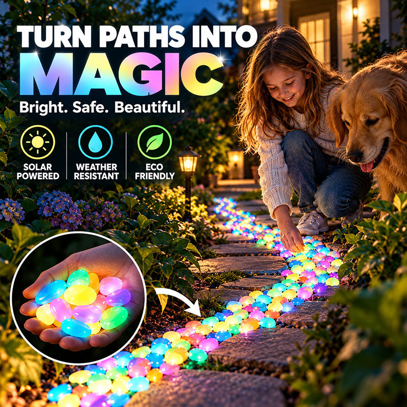 ✨ Mixed-Color Glow-in-the-Dark Garden Stones – Bring Your Garden to Life After Sunset