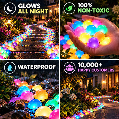 ✨ Mixed-Color Glow-in-the-Dark Garden Stones – Bring Your Garden to Life After Sunset