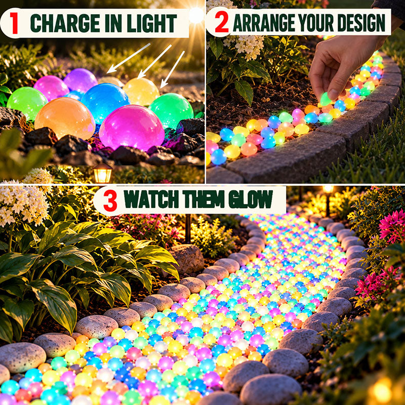 ✨ Mixed-Color Glow-in-the-Dark Garden Stones – Bring Your Garden to Life After Sunset