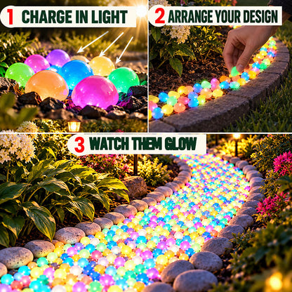 ✨ Mixed-Color Glow-in-the-Dark Garden Stones – Bring Your Garden to Life After Sunset