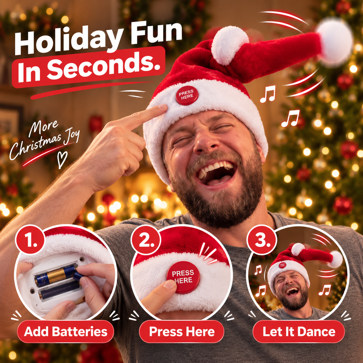 🎅 Singing & Dancing Santa Hat – The Christmas Hat That Steals the Party (offer)