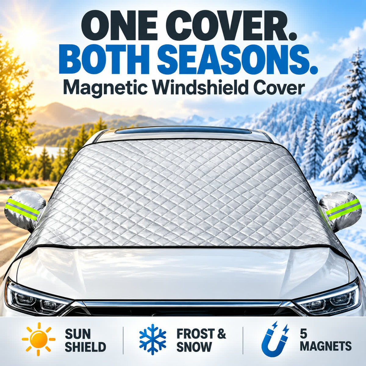 🚗 Magnetic Windshield Sun & Snow Cover