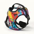 Graffiti print no-pull dog harness with grab handle